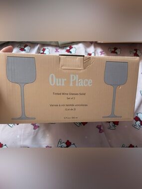 Our Place Tinted Wine Glasses Solid 12oz. Set of 2